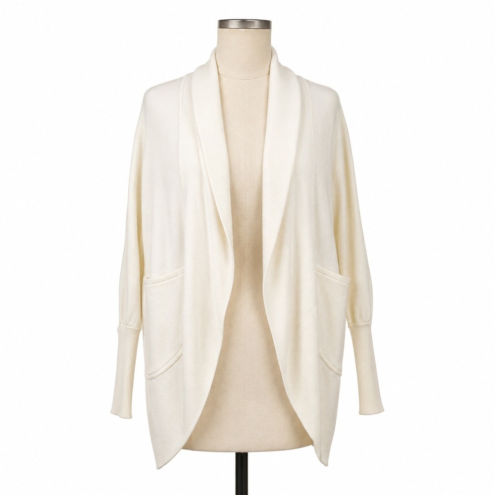 Wilfred Aritzia Open Front Pocket Cardigan Sweater S Cream Preppy Luxury Lounge